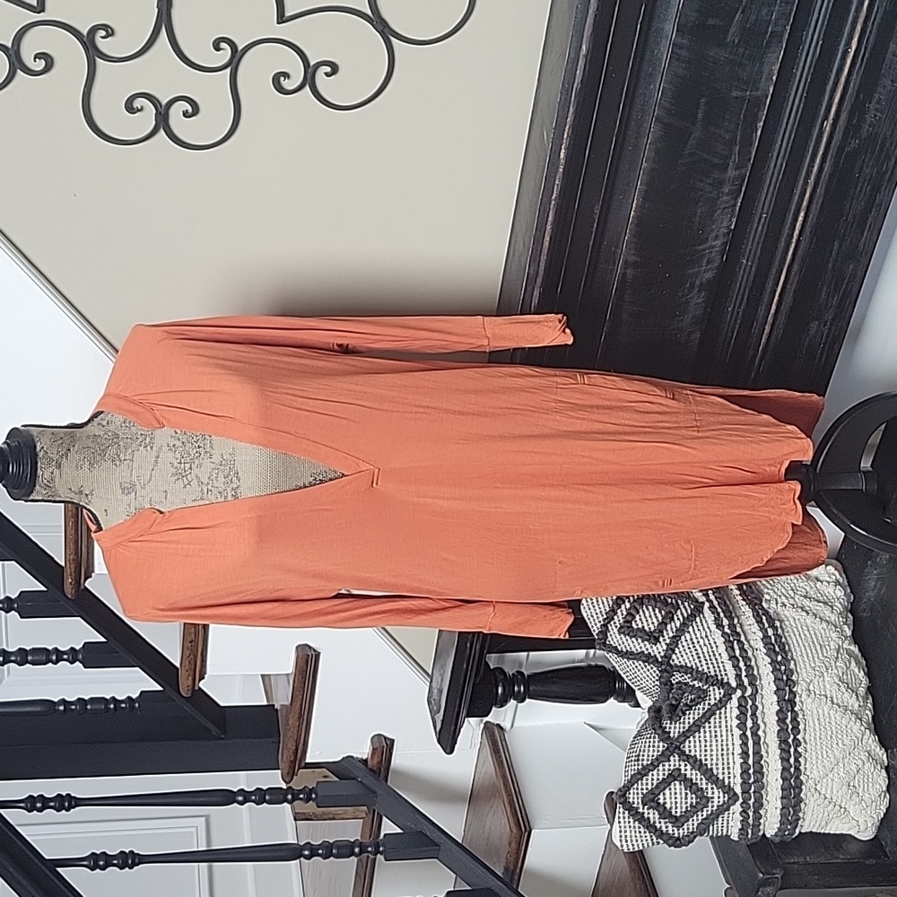 Free People Beach HI Lo Tunic Dress Cover Up w/ Pockets  U Hem S V Neck.